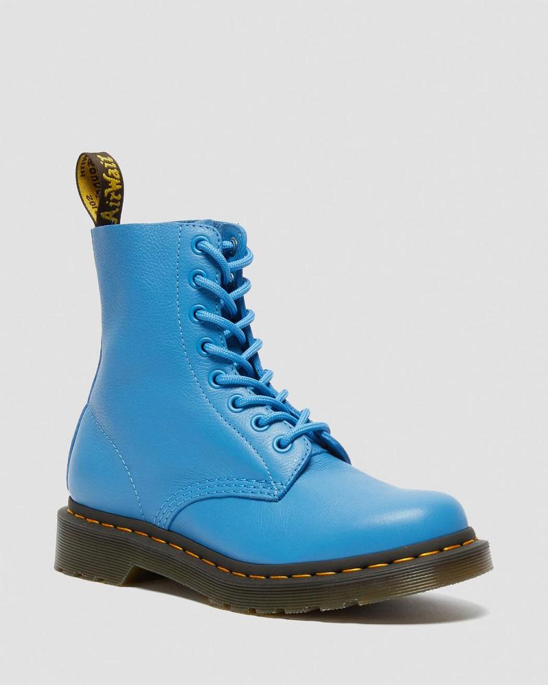 Blue Women\'s Dr Martens 1460 Pascal Virginia Leather Ankle Boots | CA 15BEX